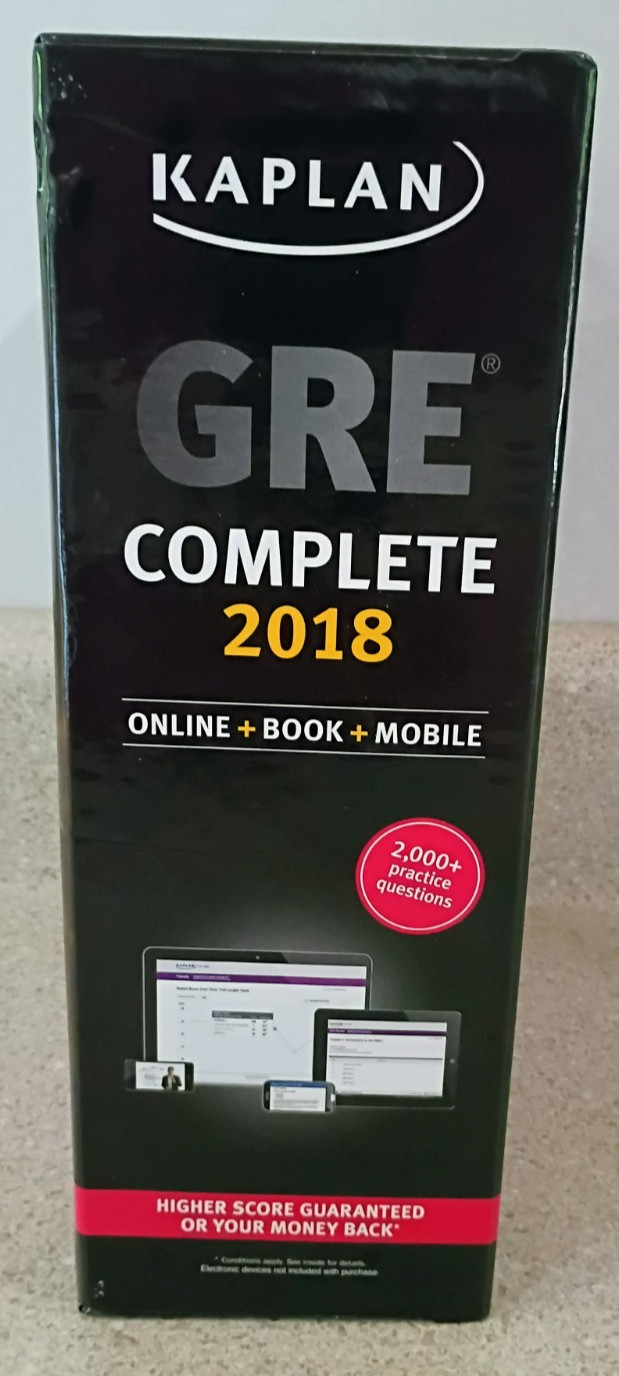 Kaplan GRE Complete 2018 Book Set Math Verbal Prep Plus Workbooks Ships Free!