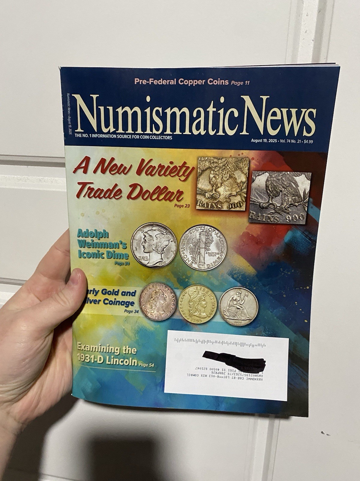 Numismatic News Magazine August 19 2025 Vol 74 No 21 “A New Variety Trade Dollar