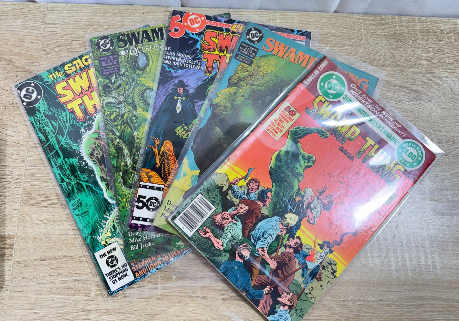 Swamp Thing Comic Lot x5 DC Alan Moore Crisis Crossover #28 46 102 104 Wrightson