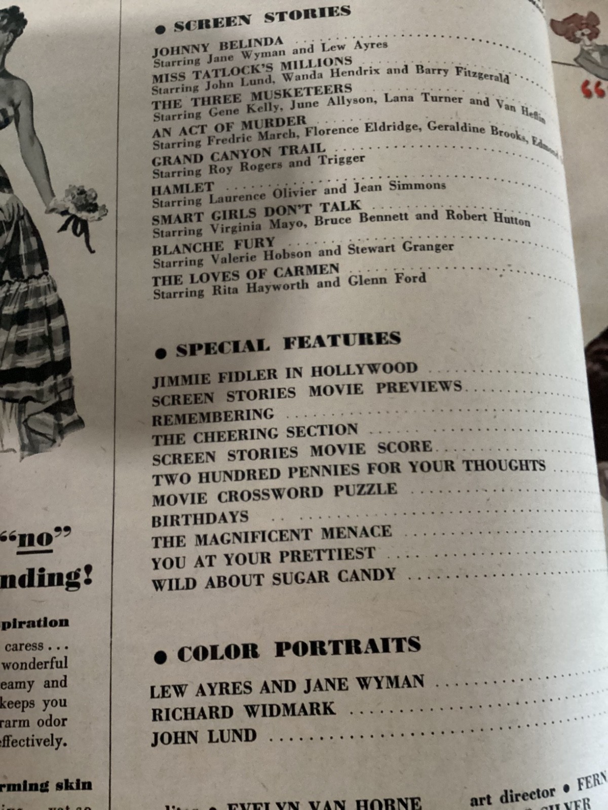 Screen Stories Magazine 1948 Roy Rogers/ Dale Evans / Ingrid Bergman /++
